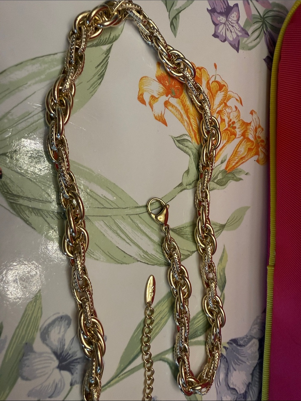 Gold-Tone Twisted Rope Chain Necklace - Women Jewelry. 20” adjustable to 22”.